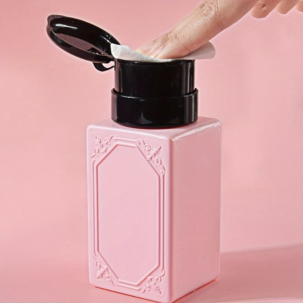 TEMU 1pc Push Down Pump Dispenser - Easy Nail Polish And Makeup Remover Bottle With Convenient - Empty Refillable Container For Beauty Products