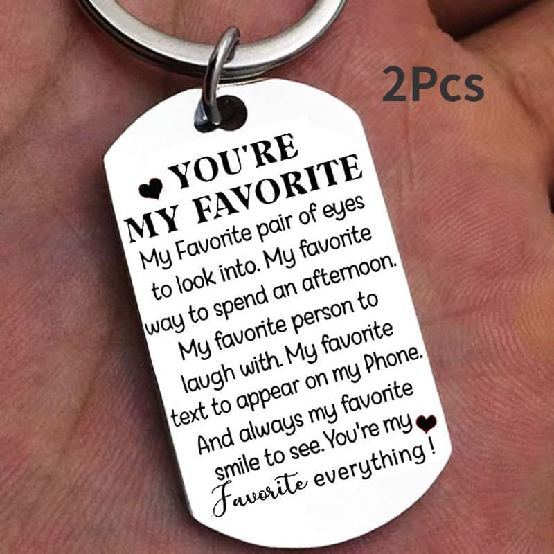 TEMU Set Of My Heart Engraved Keychains - A Romantic Gift For Couples, Message From Husband To Wife, Ideal Valentine's Day Gift For And Spouses