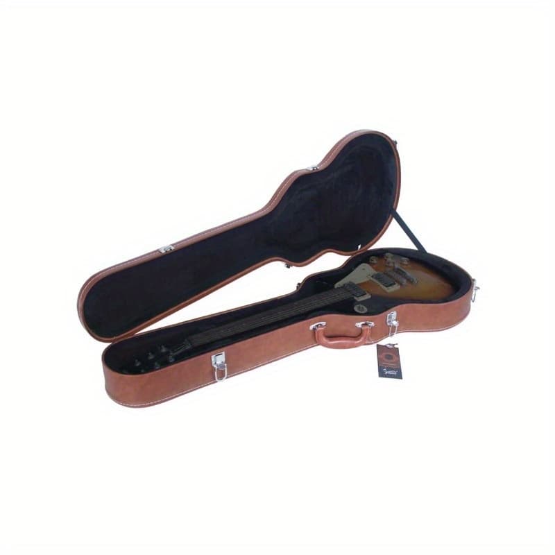 TEMU Electric Guitar Case For Glp Style Electric Guitar Bulge Surface Brown