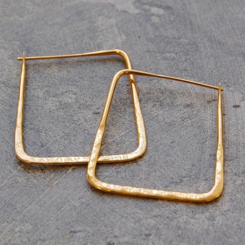 TEMU Make Minimalist Style Minimalist Hoop Earrings Daily Wear For Women Traveling Square Hoop Earrings