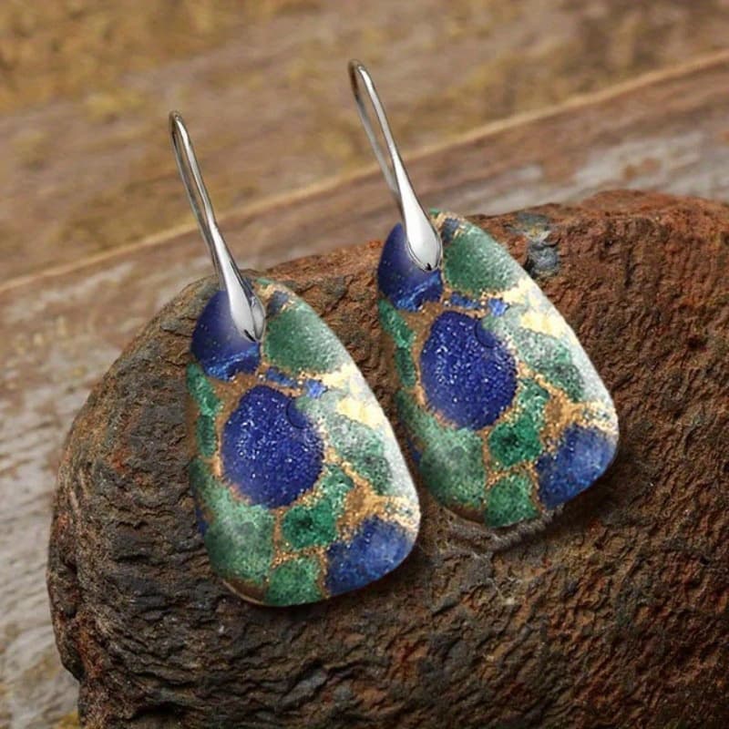 TEMU Set Of 2 Vintage Bohemian Earrings, Turquoise, Unisex Jewelry For Birthdays, Anniversaries, Christmas, And Valentine's Day Gifts