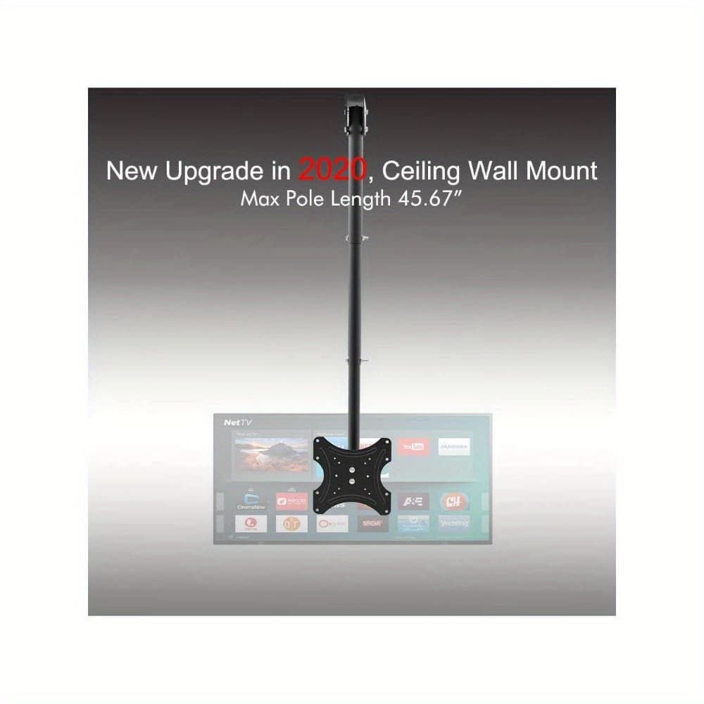 TEMU Tmc-7004 Ceiling Mount Tv Wall Bracket Roof Rack Pole Retractable For 32-55 Inch Flat Screen