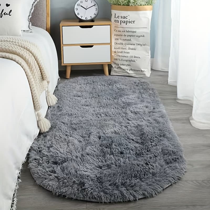 TEMU 1 Oval Faux Area Rug, A Soft Polyester Non-slip Rug Suitable For Bedrooms, Interiors, And Rooms - Hand Washable, A Versatile Mat Suitable For Homes, Leisure Areas, And Hotel Decor