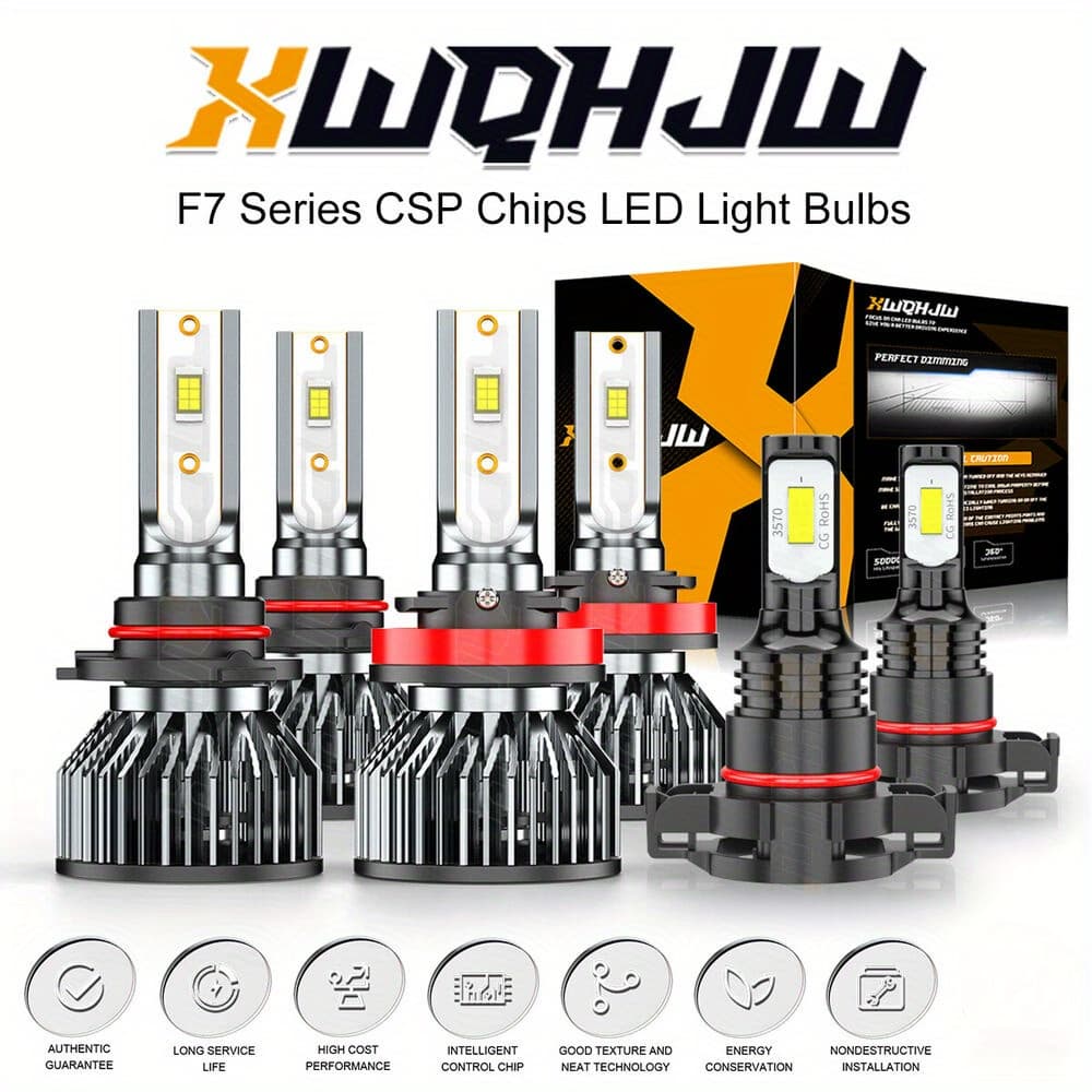 TEMU Set Of 6 6000k Led Bulbs For Headlights And Fog Lights Compatible With Chevy Silverado Models 1500 And 2500 From 2007 To 2015, Without Battery