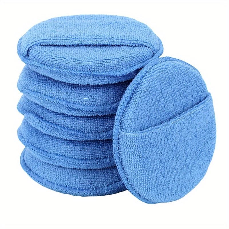 TEMU 6pcs/pack New Style Microfiber Wax Applicator Pads, Car Wax Applicator With , Buffing And Detail Polishing Foam Pads For Car Cleaning And Fine Polishing 5 Inch