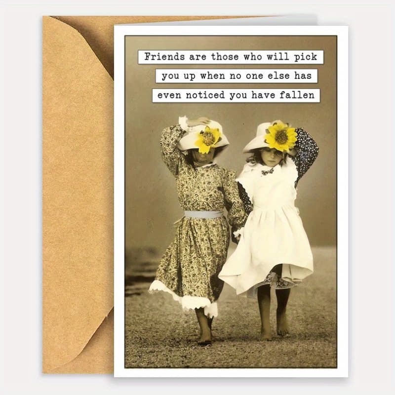 TEMU Vintage-inspired Friendship Birthday Card - , Sisters & Colleagues Celebrating 30th To 80th Milestones, Christmas & Thanksgiving Gift