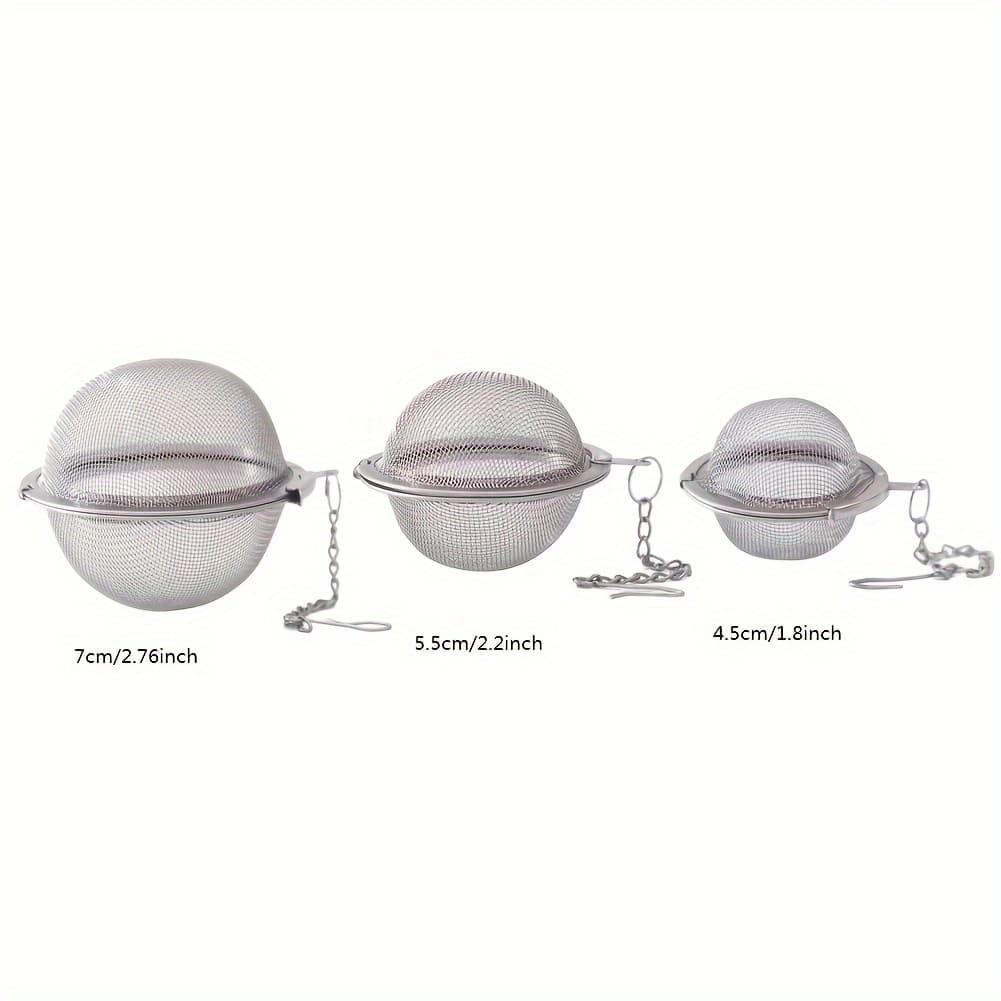 TEMU 3pcs Premium Stainless Steel Tea Strainer Set - High-quality Mesh Infuser For Perfect , Durable Ball Shaped Design, Creative Tea & Spice Separator - Stylish Teaware,