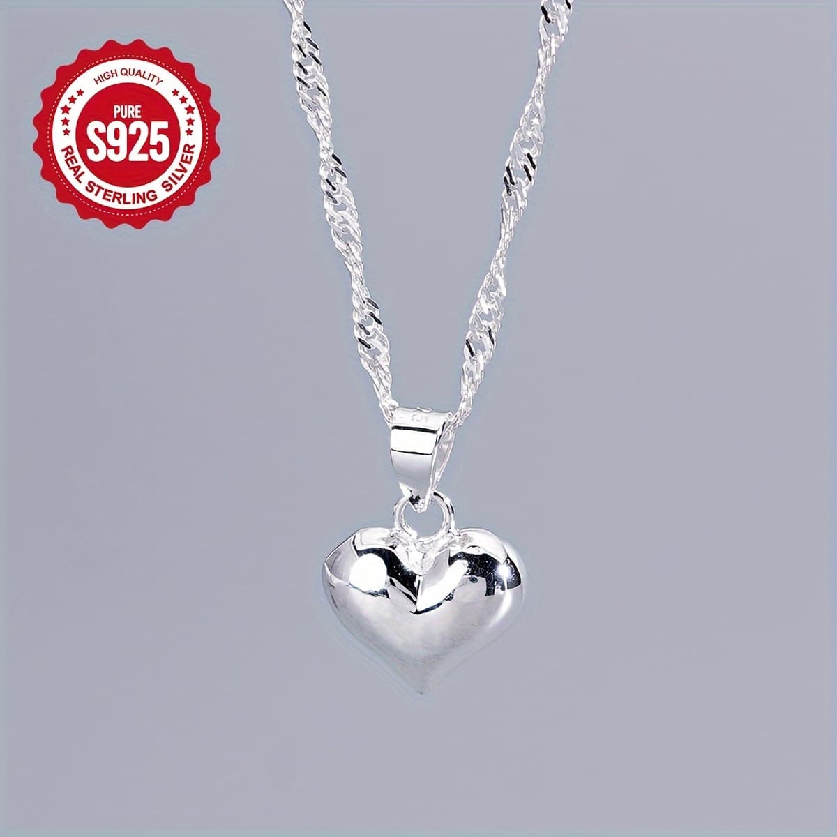 TEMU A Heart-shaped Pendant Necklace Made Of Pure S925 Silver, Use