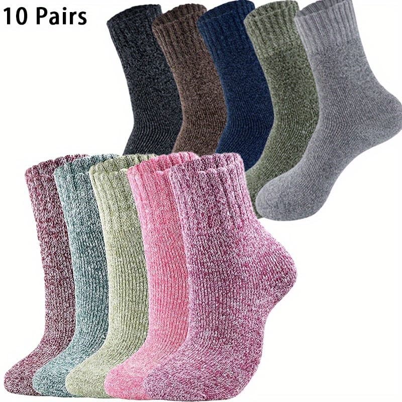 TEMU 10 Pairs Of Women Warm And Thick Comfortable Leisure Not Stuffy Feet Suitable For Men And Women Outdoor Exercise Fitness, Yoga