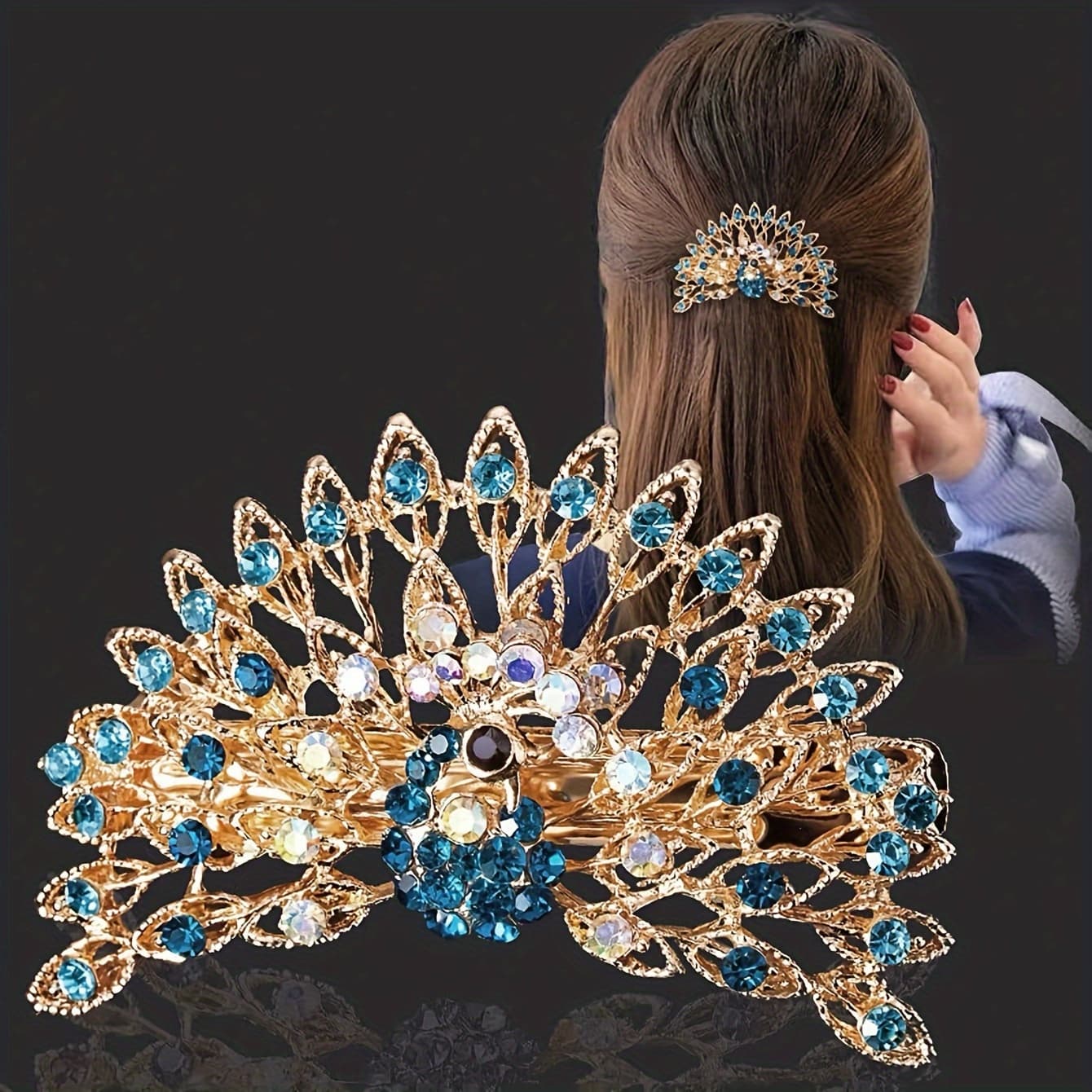 TEMU 1pcs -inspired Hair Clip - Vintage Embellished, Elegant Headwear Barrette For Women, Perfect Accessory For Updo Hairstyles, Parties, And