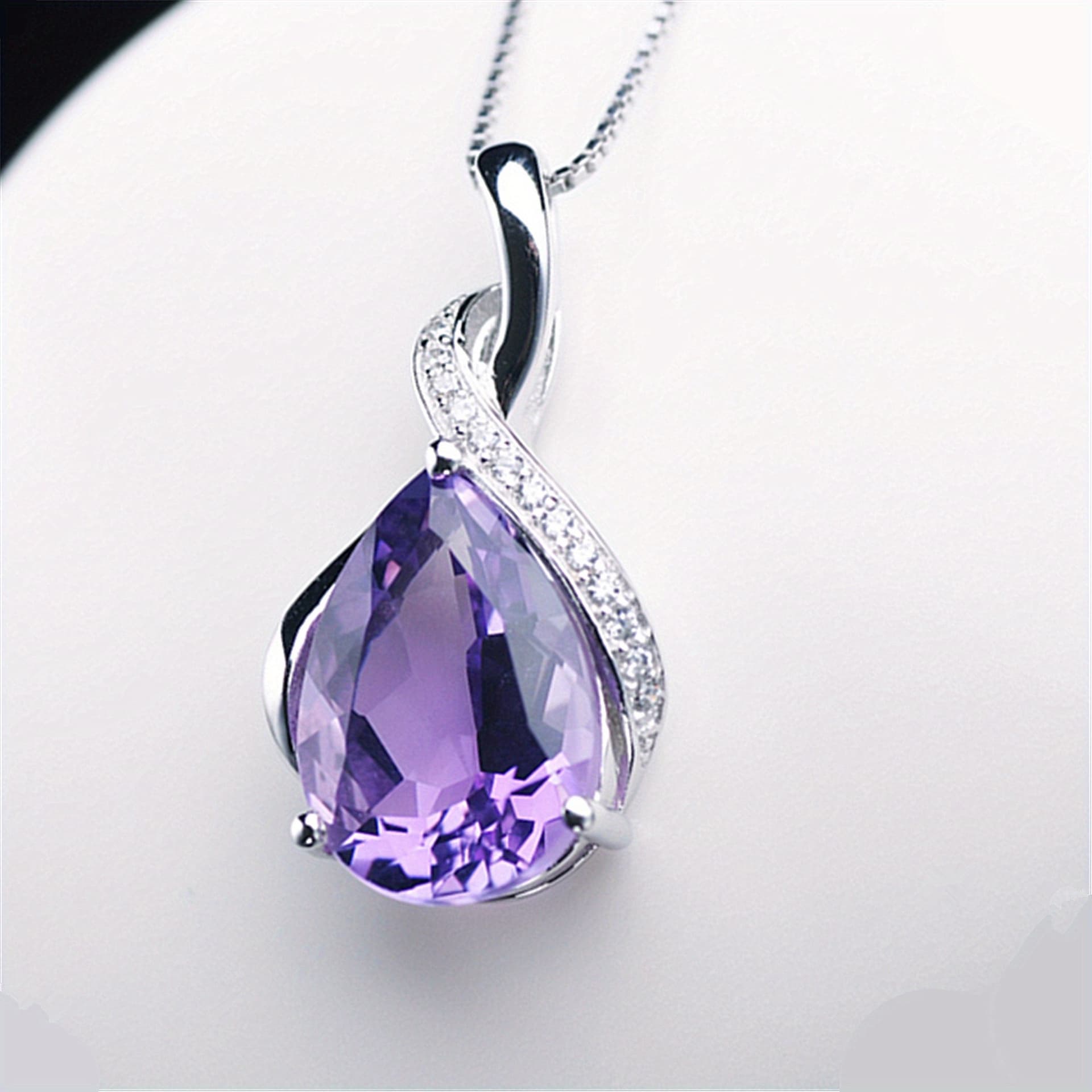 TEMU 1pc Creative Teardrop Pendant Necklace Plated With 925 Necklace Accessories, Simple Collarbone Chain Suitable For Women' Wear