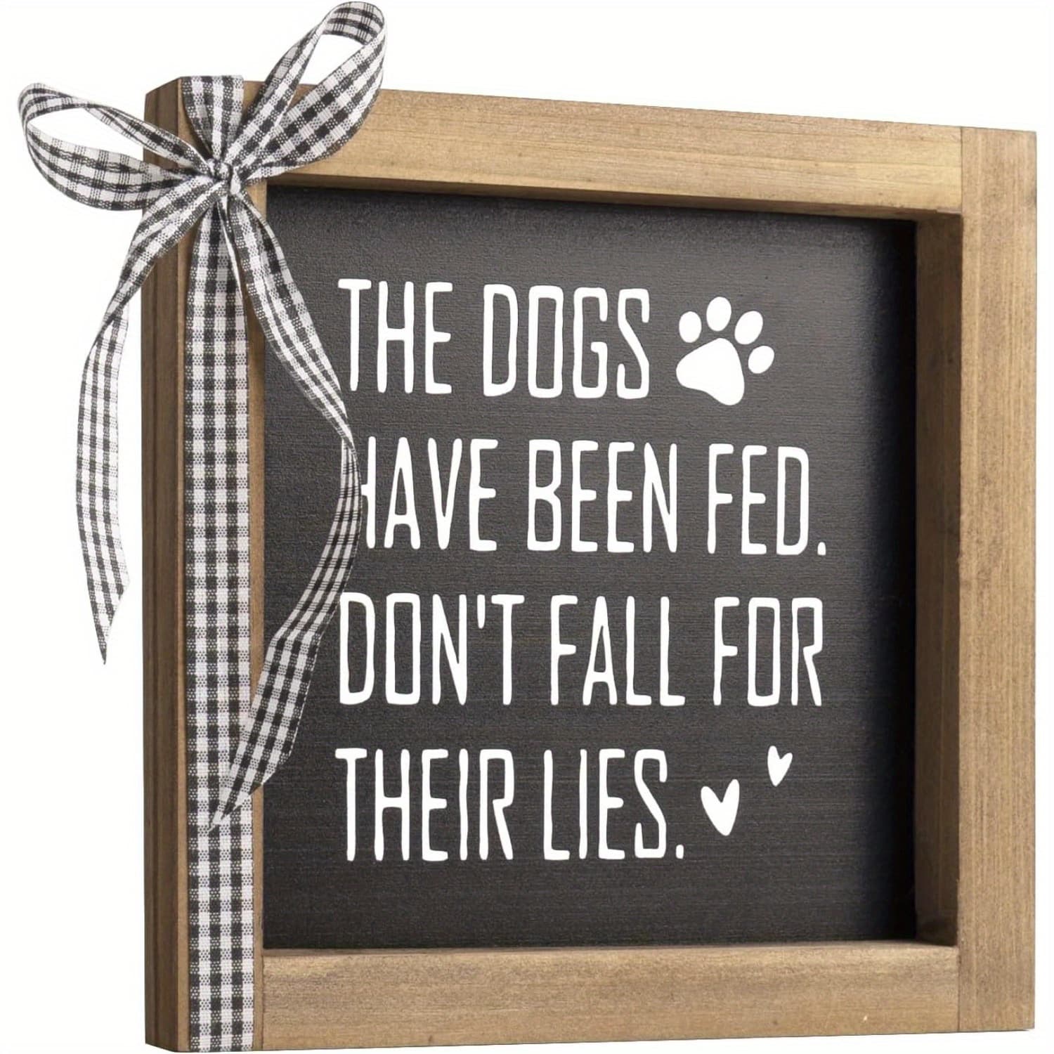TEMU Dog Wood Signs - Have Fed, Don't Fall For Their , Funny Dog Quote Decor For Farmhouse Home Table Wall Bathroom (white)
