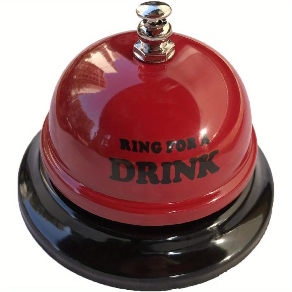 TEMU 1pc Novelty Beverage Call Bell - Desktop Service Bell, Durable Iron With Clear Ringing Sound, Suitable For , Weddings, Parties, Spring Parties/ Creative Gift, Service Bell, Suitable 14 And Up