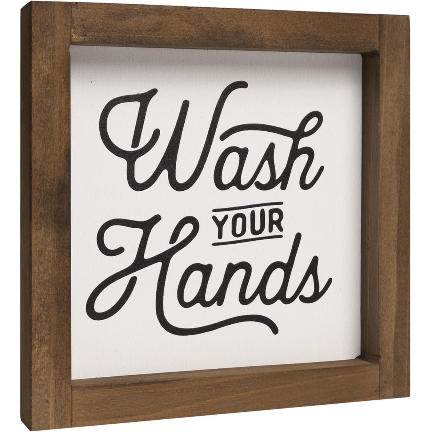 TEMU Wooden Bathroom Sign Decor, Handwashing Sign, Wooden Bathroom Mural, Rustic Shelf Home Decor White Decoration