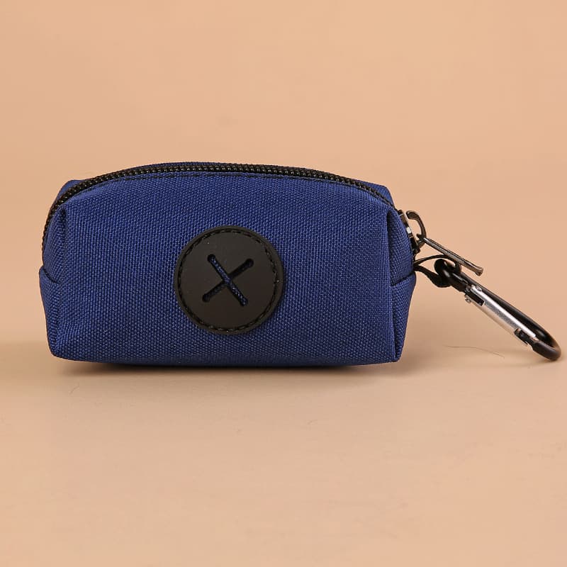 TEMU Canvas Dog Waste Bag Dispenser, Outdoor Pet Poop Bag Holder, Portable Animal Waste Zippered Pouch With Carabiner Clip