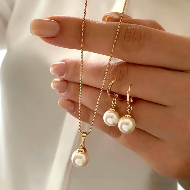 TEMU 3pcs Fashionable And Minimalist Necklace Earrings Party Commemorative Gifts For Versatile And Exquisite Christmas And Birthday Gifts