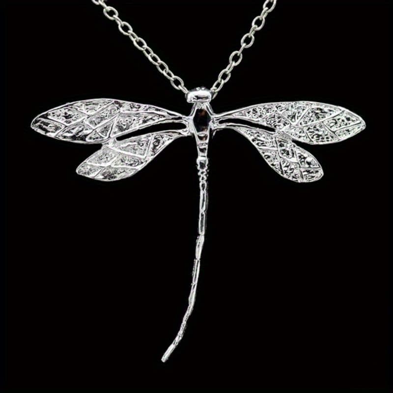 TEMU A Stylish And High-end 925 Silver Dragonfly Logo Necklace, Suitable For Daily Wear, A Simple Necklace For Parties For Ladies. — image 1