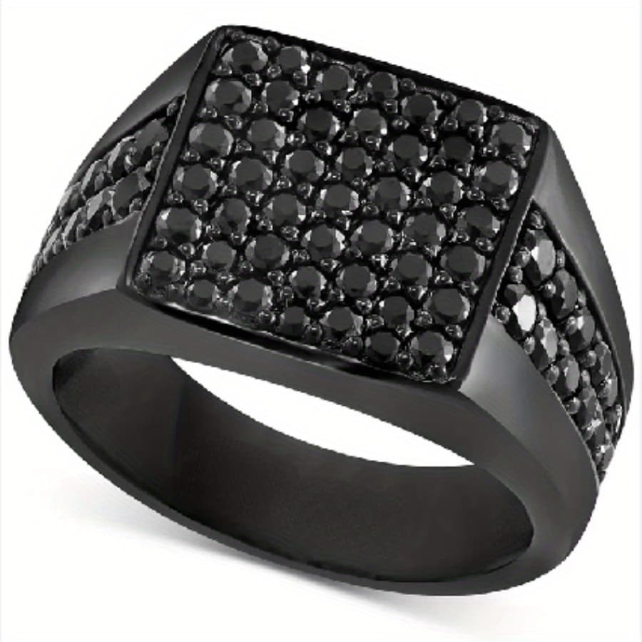 TEMU 1pc Dominating Business Men's Fashion Wedding Engagement Ring Boyfriend Party Casual Additions Father's Day Birthday Christmas Gift Men's Us Size 6-13#