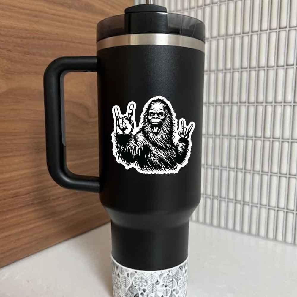 TEMU 1pc Sasquatch Rocker Vinyl Decal - Resistant To Water And For Vehicles, Laptops, Water Bottles, And