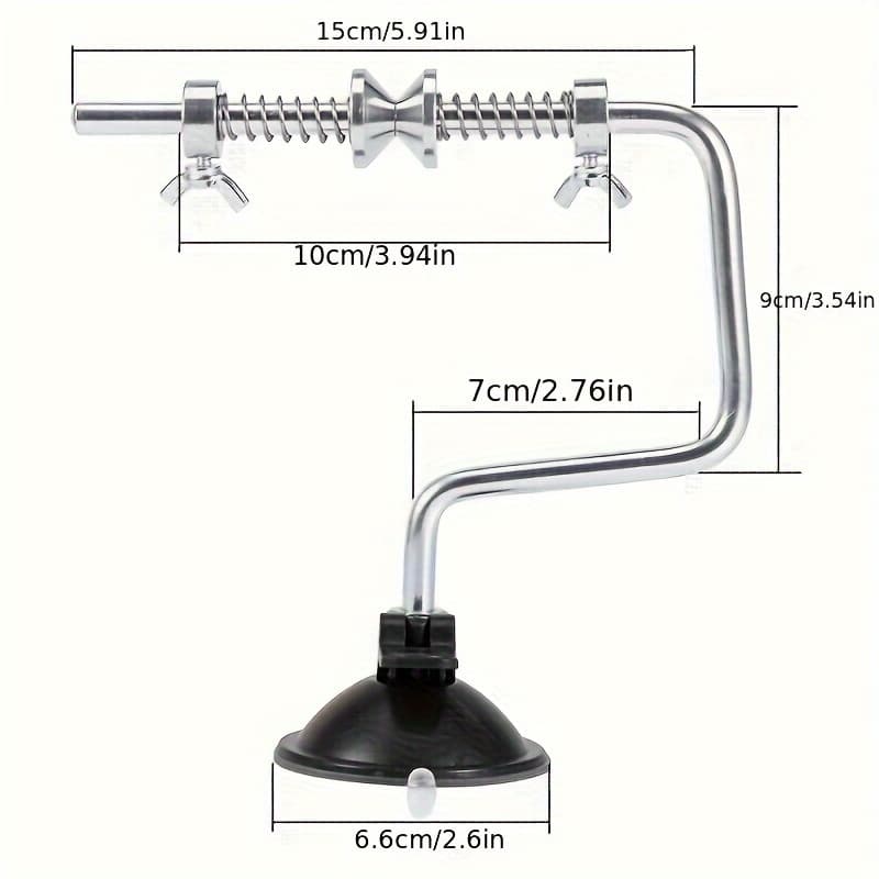 TEMU Aluminum Alloy Fishing Line Spooler - Adjustable, Portable Reel Winder With Suction Cup For Easy Line Management