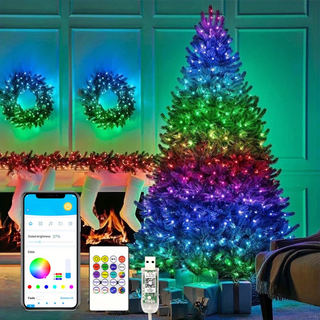 TEMU Led Strip Lights, Ip65fairy Light String For Christmas, Halloween, Birthday Parties, Parties And Other Celebration Occasions, Rgb Smart Light String, App And Remote Control, Music Sync