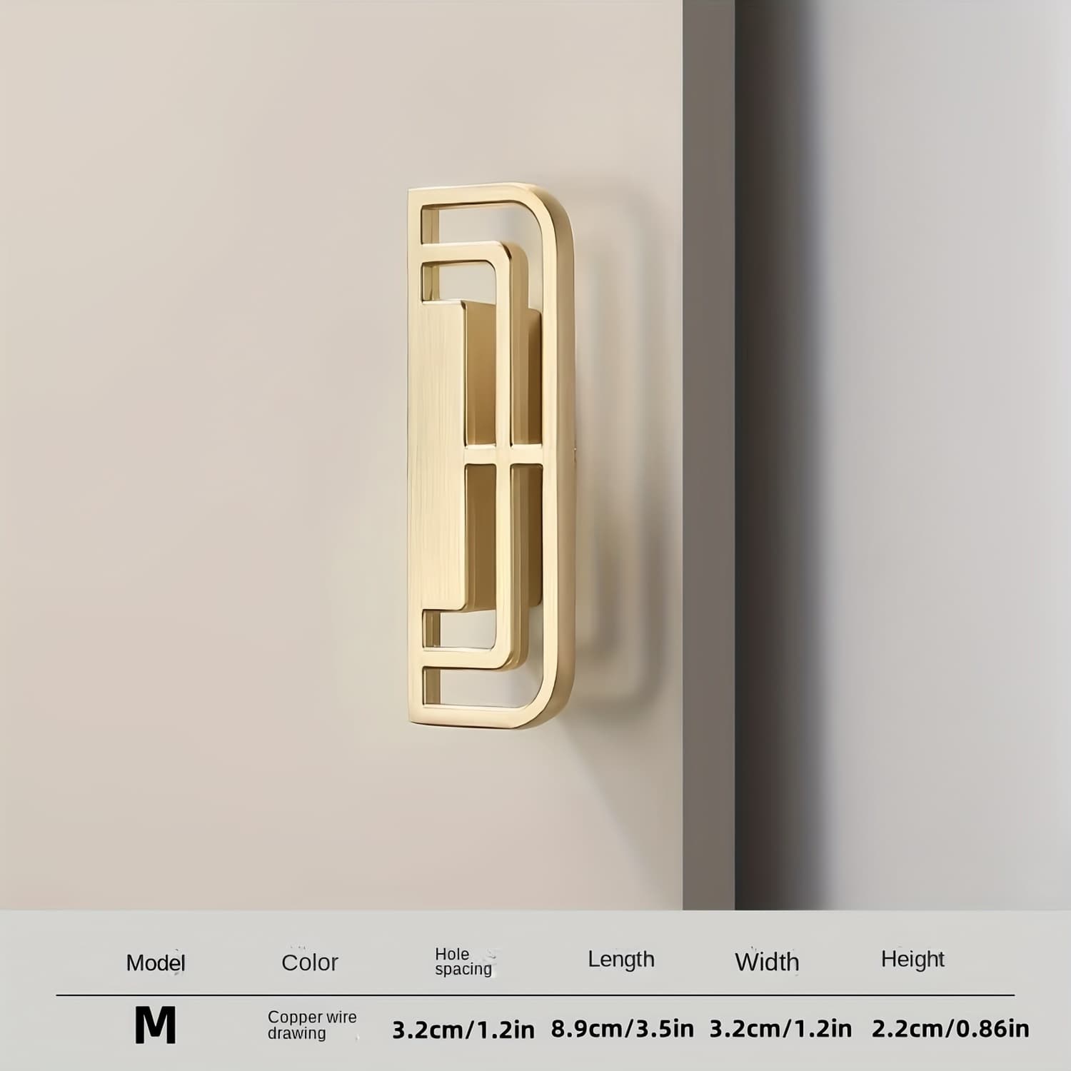TEMU 1 Set Of Wardrobe Door Handles, Golden Cabinet Door Handles, Extended Wardrobe And Drawer Handles, Metal Veneer, With Installation Hardware