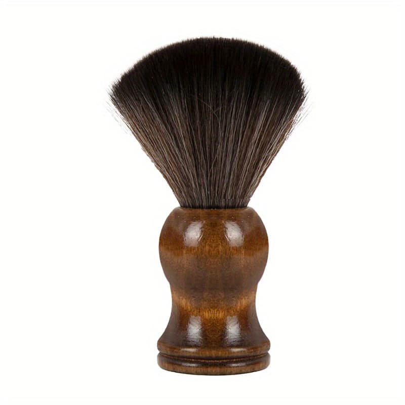 TEMU Bristle Beard Brush With Wooden Handle - Perfect For Shaving & Styling, Unscented
