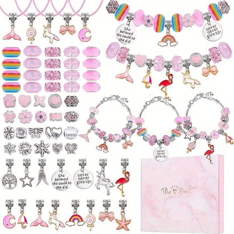TEMU 63pcs/set Bracelet Kit - Creative Jewelry Making Craft Set, Preppy Additions, Perfect Birthday Christmas New Year Gifts