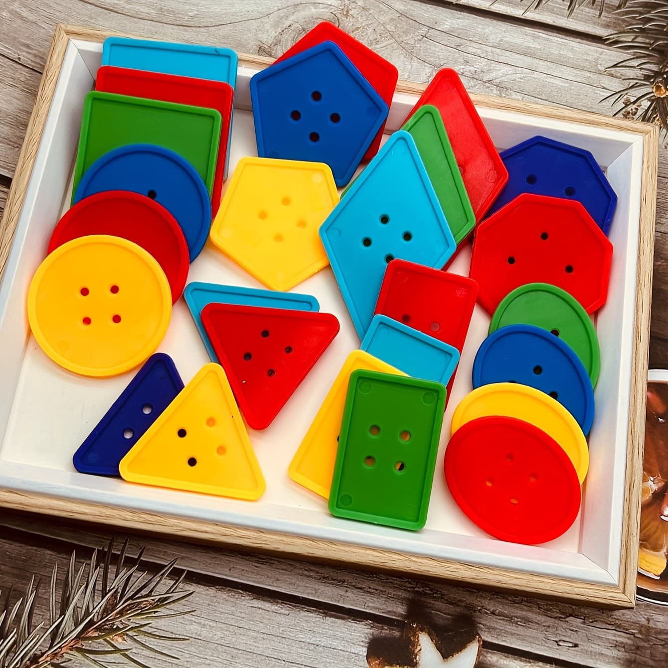 TEMU 50pcs Set Of Large Geometric Diy Buttons - Cute, Irregular Shapes For Crafting & Decorating