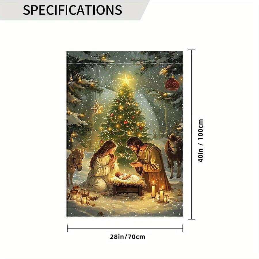 TEMU 1pc, Christmas Day Garden Decoration Flag 28 × 40 Inches Double-sided Garden Flag Yard Decoration, Outdoor Decoration, Lawn, Flag Only