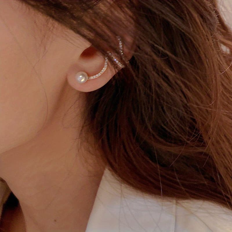 TEMU Of Exquisite 925 Sterling Pearl Stud Earrings With Ear Clips - Unique, Elegant, And Durable Jewelry For Women, Banquet, Party, Or Daily Wear Decor