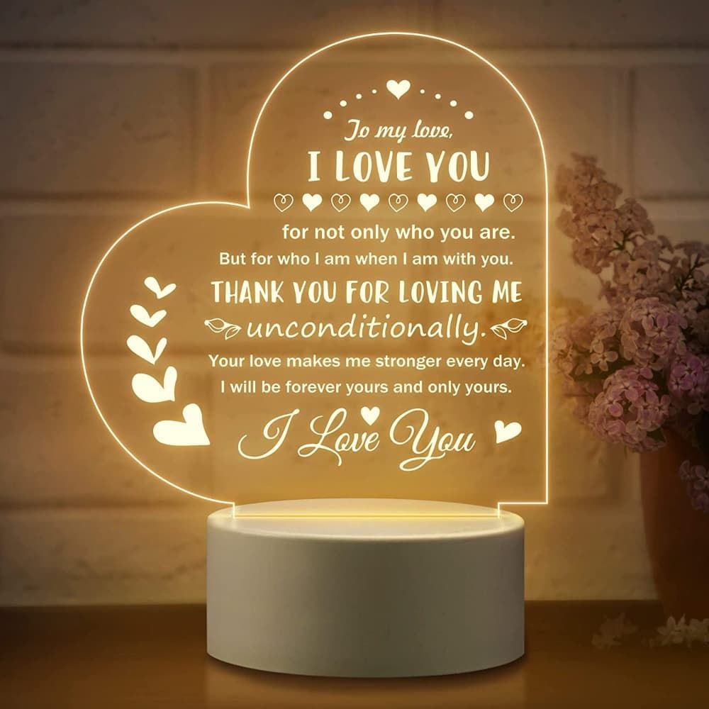 TEMU 1pc Romantic Gifts For Her Anniversary, Birthday Wife Husband Girlfriend Boyfriend - To My Packed Night Light Best Valentine's Day Christmas I You Him