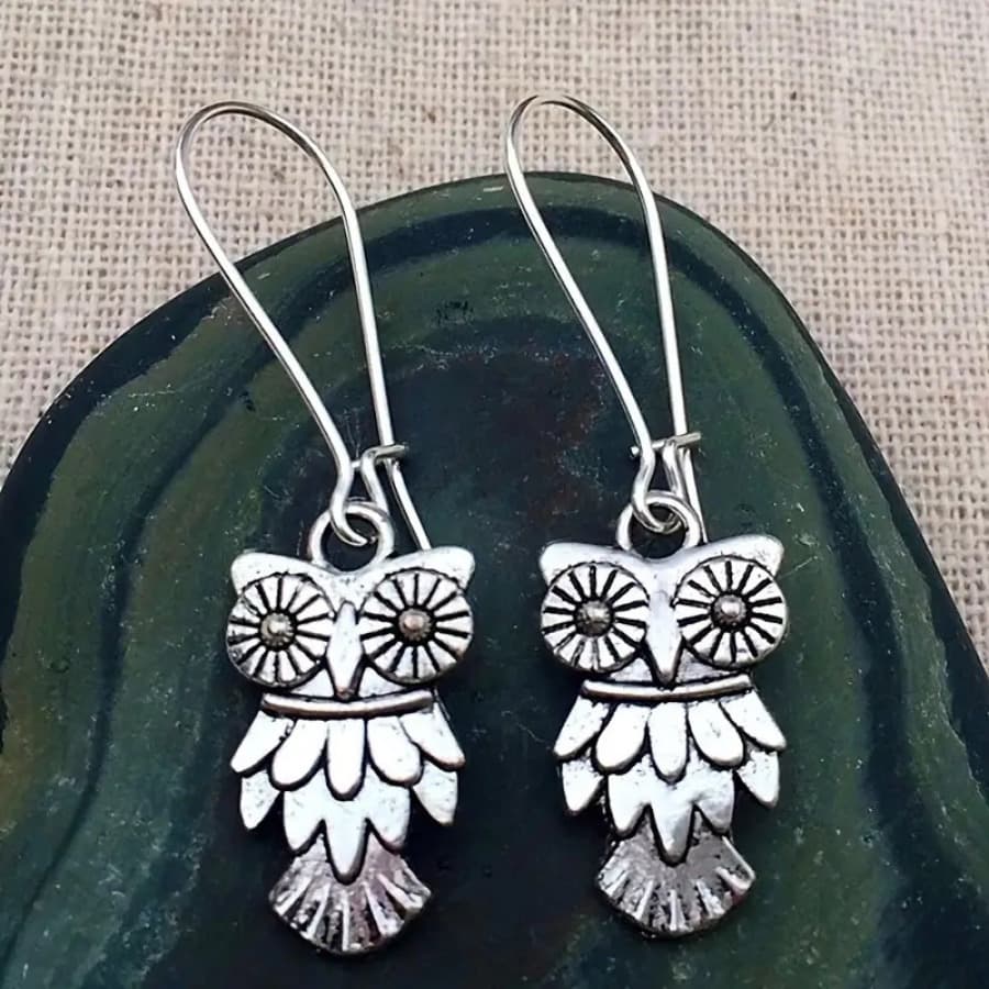 TEMU Bohemian Owl Earrings For - 2pcs Vintage Style Holiday Gifts For Christmas & Thanksgiving