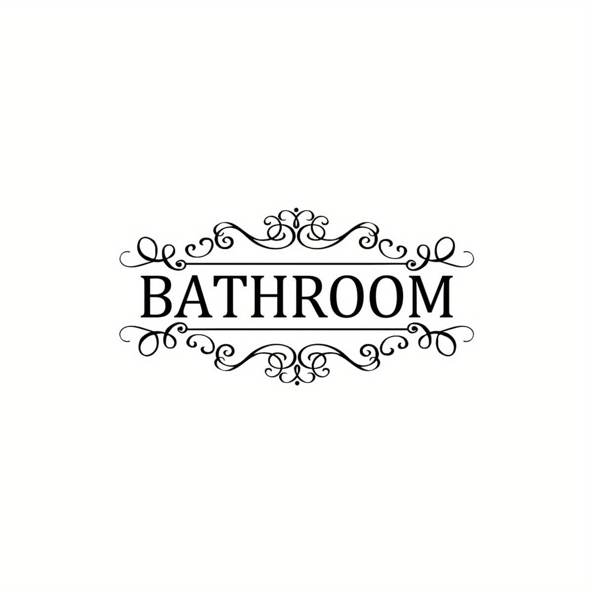 TEMU 2pcs , English Bathroom , Removable Decals For Bathroom,
