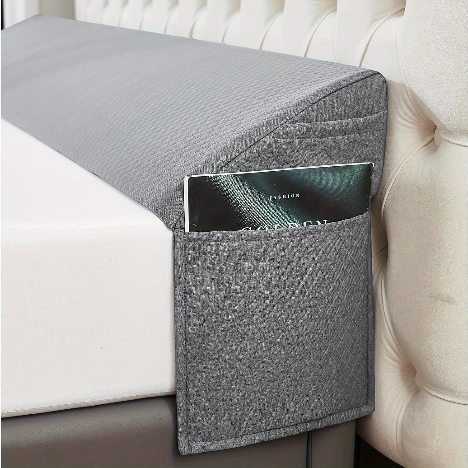 TEMU Bed Wedge Pillow - Bed Filler - Mattress Wedge - Headboard Pillow Fill The 0-6" Between Headboard And Mattress (grey)