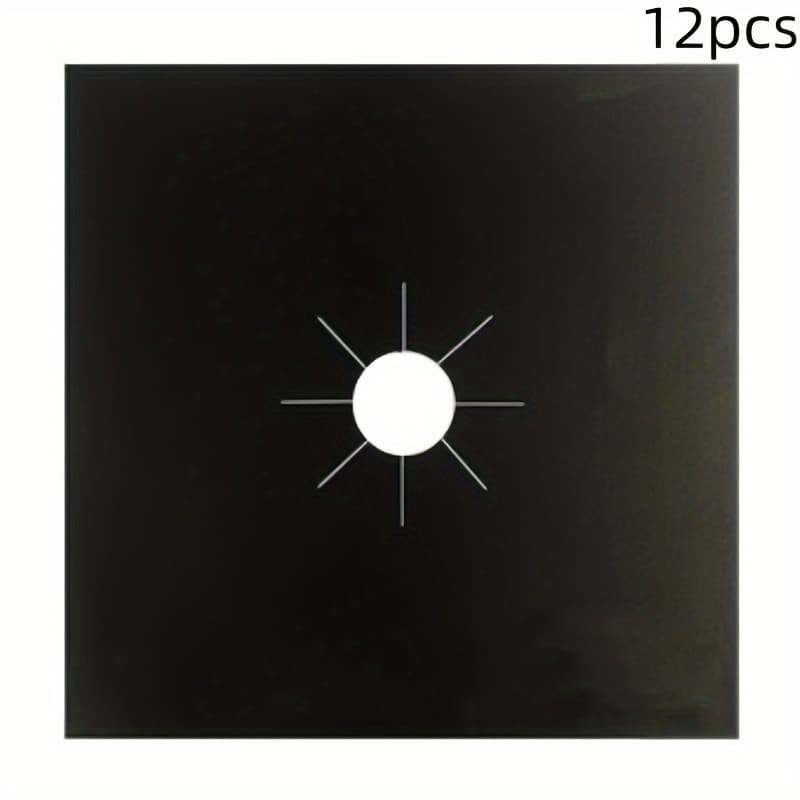TEMU 24pcs Reusable Gas Stove Burner Protector Pads High-temperature Stable, Nontoxic, Oil-resistant, Easy-clean Surface Protection For Gas Ranges, , Stove Top Protectors, Sleek Stove Design, Durable