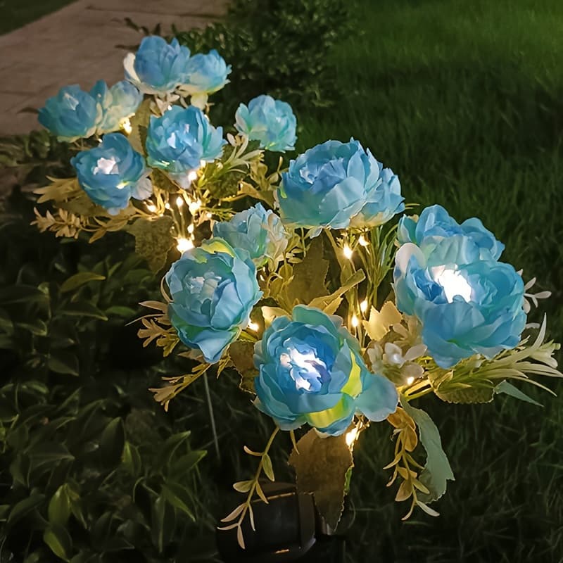 TEMU 2pcs Christmas Solar Outdoor Lights, 14-head Artificial With 84 Led Lights, Outdoor Garden Lawn Decoration, Suitable For Garden Decor And Holiday , Christmas Gift