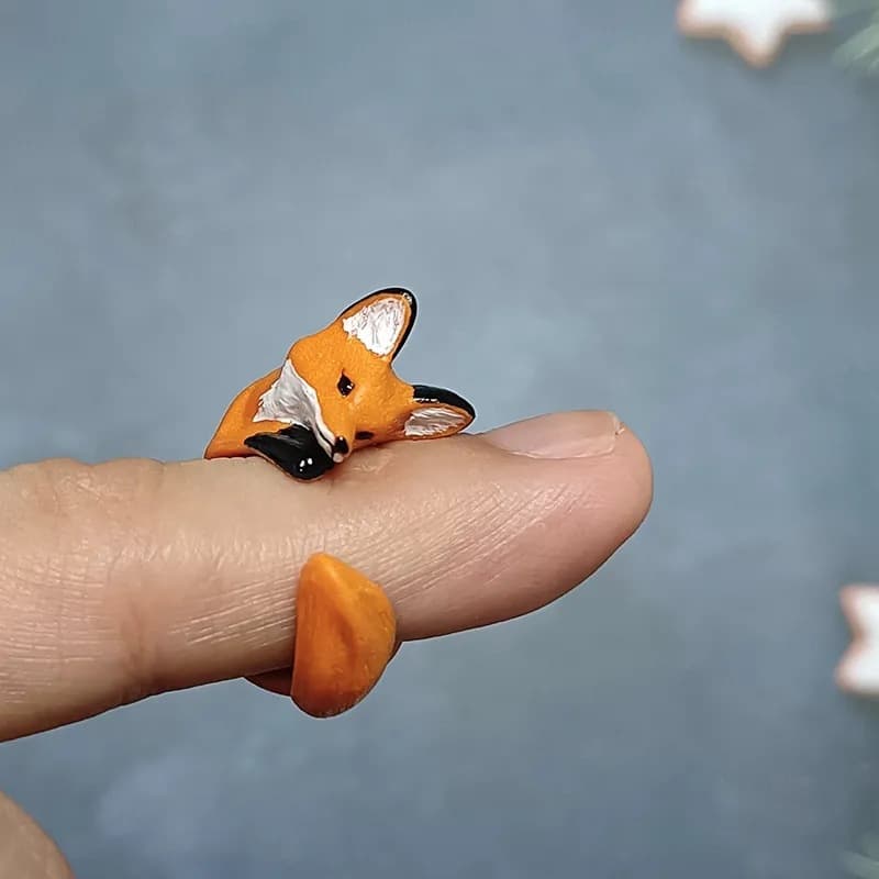 TEMU 1pc 2 Cute Fox Animal Fashion Wind Copper Multicolor Woman Daily Party Dating