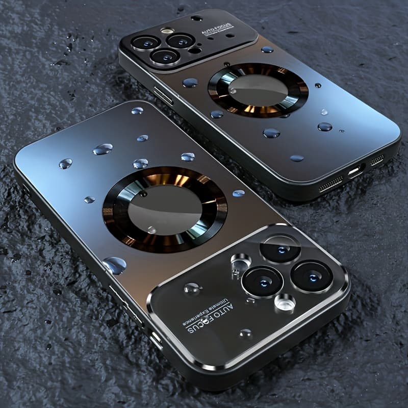 TEMU Phone Case: Luxury Glass Window Compatible Case For Iphone 16/11/12/13/14/15 Pro Max 16plus - Wireless Charging Ready, Shockproof Hard Cover (drop Protection From 6.6 Feet)