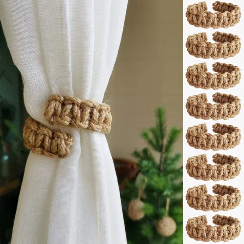 TEMU 8pcs Curtain Ties Braided Curtain Support, Curtain Tieback, Decorative Rope Support Bracket For Bedroom Home Decor Additions