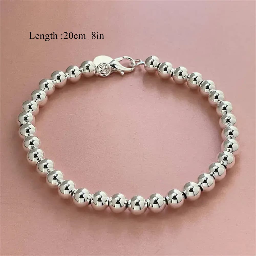 TEMU Sterling Silver Bracelet, Exquisite 925 Sterling Silver Bracelet For Women Fashion Wedding Party Gift Jewelry