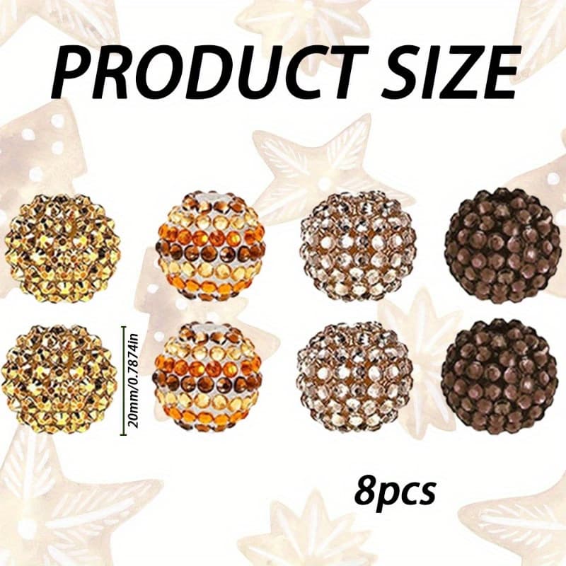 TEMU 8pcs Chocolate Theme 20mm Mixed Large Spacer Beads For Autumn/winter Colorful Handmade Jewelry Bracelet Necklace Pencil Case Supplies, Perfect For Valentine's Day Gifts