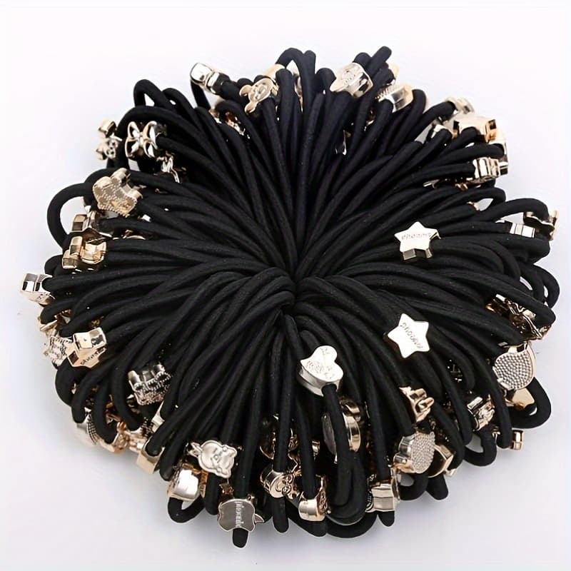 TEMU 50 1 Casual Easy Elastic Hair Bands, Thick Hair Ornament, Gift