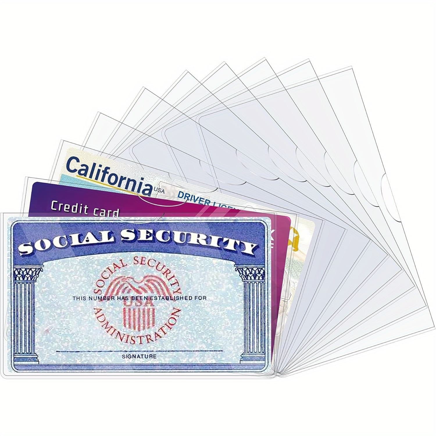 TEMU 18pcs Durable Pvc Waterproof Card Protector Sleeves - Clear Ssn, Medicare, Credit Card Holder For Wallet Storage, Soft & Scratch-resistant Design, Water-resistant