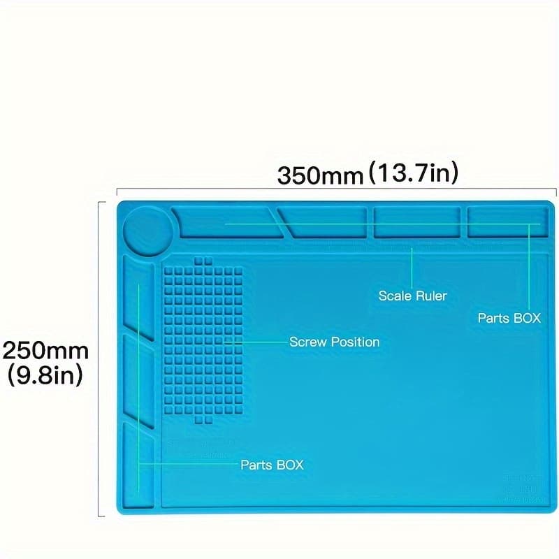 TEMU High-temperature Resistant Silicone Soldering Mat With Magnetic Area - Non-slip, Anti-static Workbench Mat For Phone And Laptop Repair - Essential Tool For Electronics Enthusiasts
