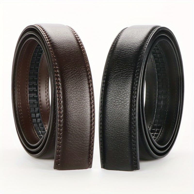 TEMU 2pcs Second Layer Cowhide Belts Large Size Belt No For Automatic Without (color Black+brown)