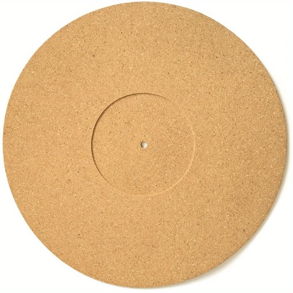 TEMU Ff Bonfires Cork Record Pad, Lp Vinyl Record Player Pad, Turntable Pad, 12-inch Cork Record Shock Absorbing Pad