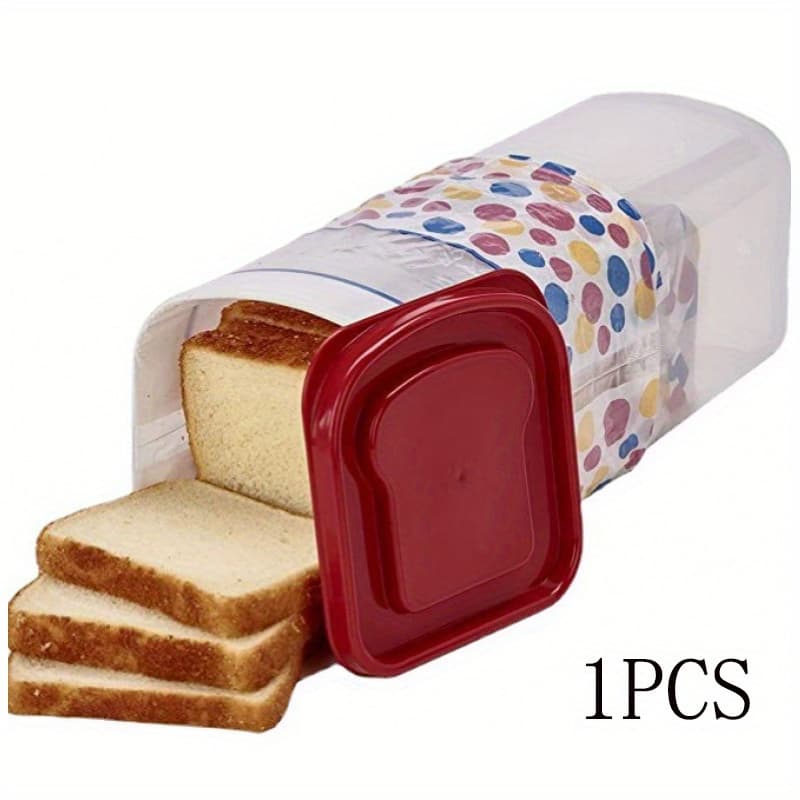TEMU Bread Storage Container: Toast Keeper With A Leak-proof Lid, Spacious And Stackable Design, Portable And Reusable Food Storage Box, Ideal For Kitchen Organization And Suitable For Camping