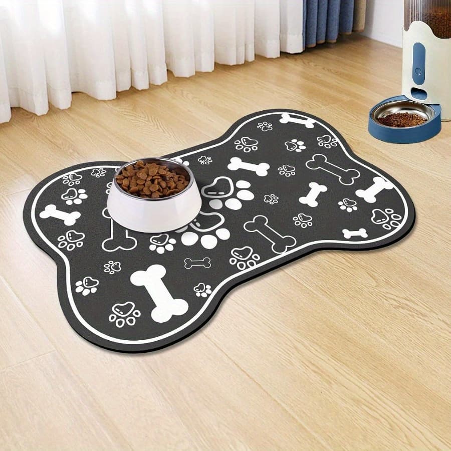 TEMU Pet Feeding Mat, Rapid Absorbent Mats For Food, Dog Placemat Water Bowl Mat With Rubber Backing, Messy Drinkers To Protect Floors, Pet Additions