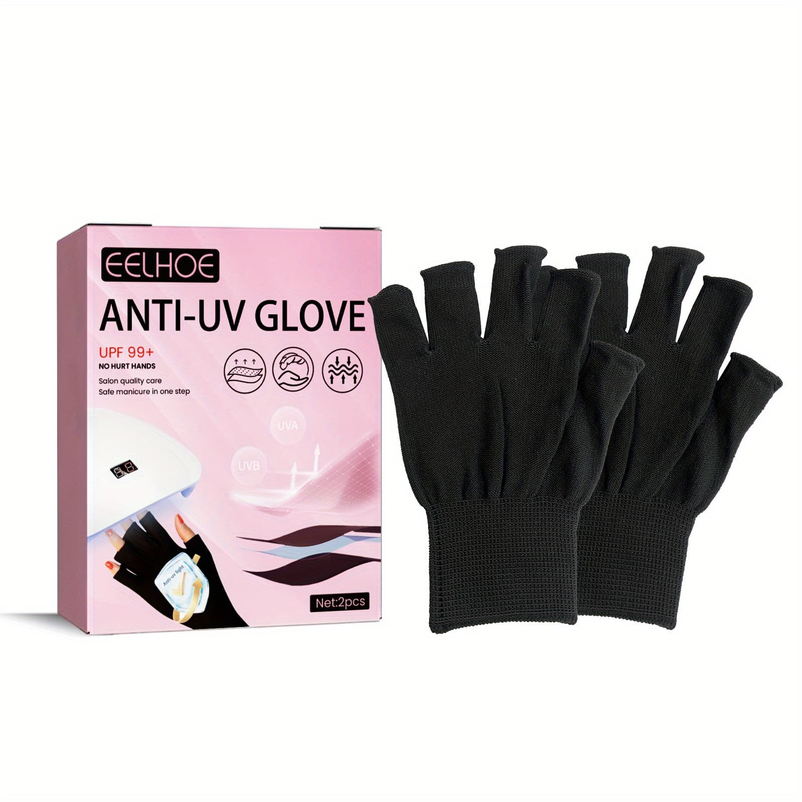 TEMU Nail Uv Gloves Nail Uv Protective Gloves For Nail Lighting Anti-light Tanning Hand Baking Light Blocking Gloves